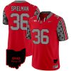 Chris Spielman Ohio State Buckeyes Football Ohio Patch Scarlet Jersey - All Stitched