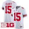 Ezekiel Elliott Ohio State Buckeyes Football White Away Jersey - All Stitched
