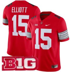 Ezekiel Elliott Ohio State Buckeyes Football Scarlet Alternate Jersey - All Stitched