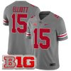 Ezekiel Elliott Ohio State Buckeyes Football Steel Grey Alternate Jersey - All Stitched