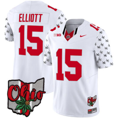 Ezekiel Elliott Ohio State Buckeyes Football Ohio Concept White Jersey - All Stitched