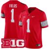 Justin Fields Ohio State Buckeyes Football Scarlet Alternate Jersey - All Stitched