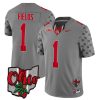 Justin Fields Ohio State Buckeyes Football Ohio Concept Grey Jersey - All Stitched