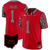 Justin Fields Ohio State Buckeyes Football Ohio Patch Scarlet Jersey - All Stitched