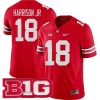 Marvin Harrison Jr Ohio State Buckeyes Football Scarlet Home Jersey - All Stitched
