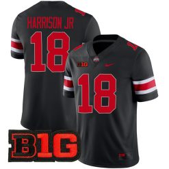 Marvin Harrison Jr Ohio State Buckeyes Football Black Alternate Jersey - All Stitched