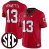 Stetson Bennett Georgia Bulldogs Football Red Home Jersey - All Stitched