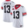 Stetson Bennett Georgia Bulldogs Football White 40th NC Anniversary Jersey - All Stitched