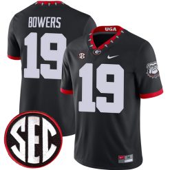 Brock Bowers Georgia Bulldogs Football Black 1980 Throwback Jersey - All Stitched