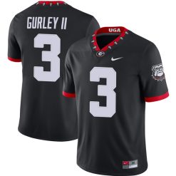 Todd Gurley Georgia Bulldogs Football Black 1980 Throwback Jersey - All Stitched