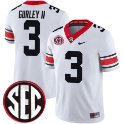 Todd Gurley Georgia Bulldogs Football White 40th NC Anniversary Jersey - All Stitched