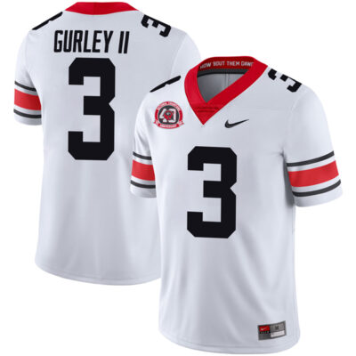 Todd Gurley Georgia Bulldogs Football White 40th NC Anniversary Jersey - All Stitched