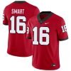 Kirby Smart Georgia Bulldogs Football Red Home Jersey - All Stitched
