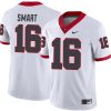 Kirby Smart Georgia Bulldogs Football White Away Jersey - All Stitched