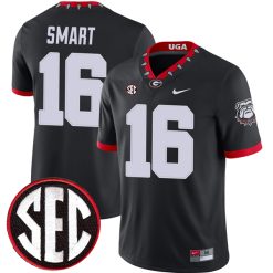 Kirby Smart Georgia Bulldogs Football Black 1980 Throwback Jersey - All Stitched