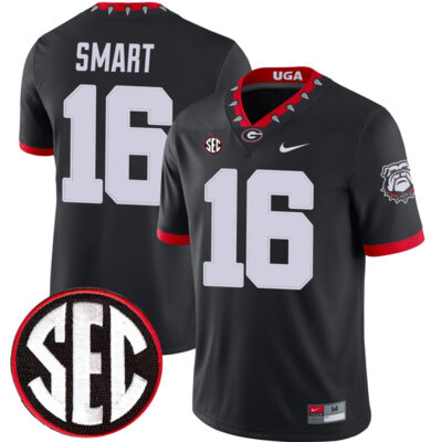 Kirby Smart Georgia Bulldogs Football Black 1980 Throwback Jersey - All Stitched