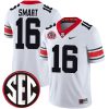 Kirby Smart Georgia Bulldogs Football White 40th NC Anniversary Jersey - All Stitched