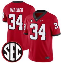 Herschel Walker Georgia Bulldogs Football Red Home Jersey - All Stitched