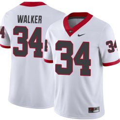Herschel Walker Georgia Bulldogs Football White Away Jersey - All Stitched