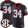 Herschel Walker Georgia Bulldogs Football Black Alternate Jersey - All Stitched