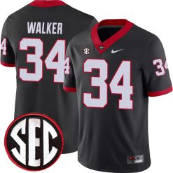Herschel Walker Georgia Bulldogs Football Black Alternate Jersey - All Stitched