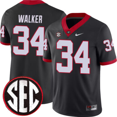 Herschel Walker Georgia Bulldogs Football Black Alternate Jersey - All Stitched