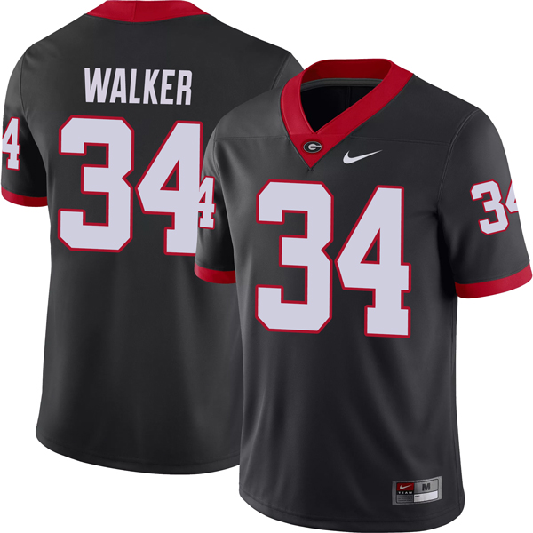Herschel Walker Georgia Bulldogs Football Black Alternate Jersey - All Stitched