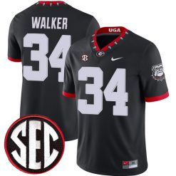 Herschel Walker Georgia Bulldogs Football Black 1980 Throwback Jersey - All Stitched