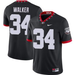 Herschel Walker Georgia Bulldogs Football Black 1980 Throwback Jersey - All Stitched