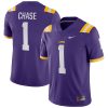 Ja'marr Chase LSU Tigers Football Purple Home Jersey - All Stitched