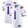 Ja'marr Chase LSU Tigers Football White Away Jersey - All Stitched