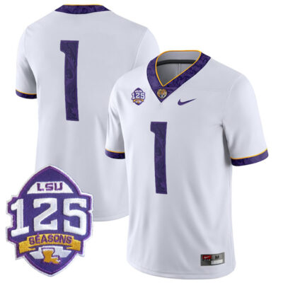 Ja'marr Chase LSU Tigers Football 2018 Silent Season White Jersey - All Stitched