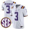 Odell Beckham Jr LSU Tigers Football White Away Jersey - All Stitched