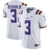 Odell Beckham Jr LSU Tigers Football White Away Jersey - All Stitched