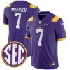 Tyrann Mathieu LSU Tigers Football Purple Home Jersey - All Stitched