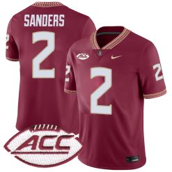 Deion Sanders Florida State Seminoles Football Garnet Home Jersey - All Stitched