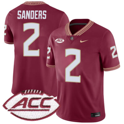 Deion Sanders Florida State Seminoles Football Garnet Home Jersey - All Stitched