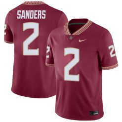 Deion Sanders Florida State Seminoles Football Garnet Home Jersey - All Stitched