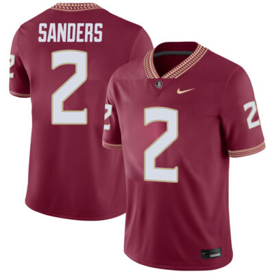 Deion Sanders Florida State Seminoles Football Garnet Home Jersey - All Stitched