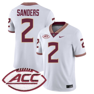 Deion Sanders Florida State Seminoles Football White Away Jersey - All Stitched