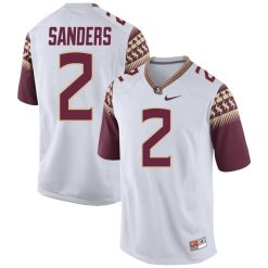 Deion Sanders Florida State Seminoles Football White Alternate Jersey - All Stitched