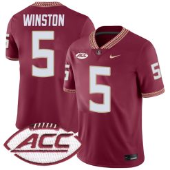 Jameis Winston Florida State Seminoles Football Garnet Home Jersey - All Stitched