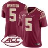 Jameis Winston Florida State Seminoles Football Garnet Alternate Jersey - All Stitched