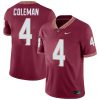 Keon Coleman Florida State Seminoles Football Garnet Home Jersey - All Stitched