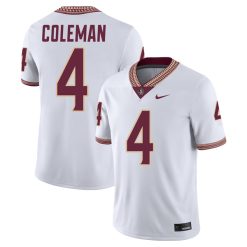 Keon Coleman Florida State Seminoles Football White Away Jersey - All Stitched