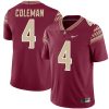 Keon Coleman Florida State Seminoles Football Garnet Alternate Jersey - All Stitched