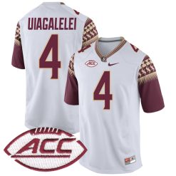 DJ Uiagalelei Florida State Seminoles Football White Alternate Jersey - All Stitched