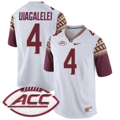 DJ Uiagalelei Florida State Seminoles Football White Alternate Jersey - All Stitched