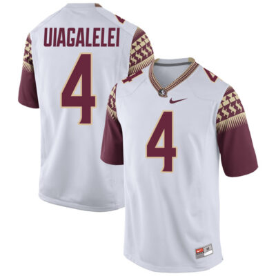 DJ Uiagalelei Florida State Seminoles Football White Alternate Jersey - All Stitched