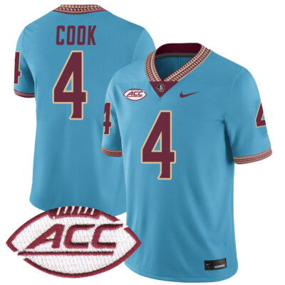 Dalvin Cook Florida State Seminoles Football Turquoise Blue Throwback Jersey - All Stitched